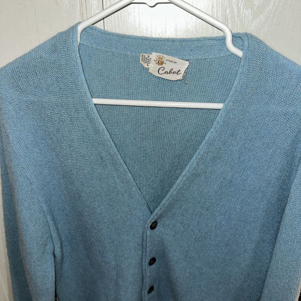 Styled By‎ Cabot Womens Alpaca Wool Cardigan Sweater Vintage Size Small Blue